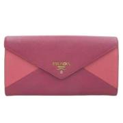 Pre-owned Leather wallets Prada Vintage , Pink , Dames