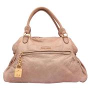 Pre-owned Leather handbags Miu Miu Pre-owned , Beige , Dames