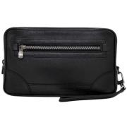 Pre-owned Leather clutches Louis Vuitton Vintage , Black , Dames