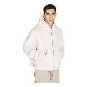 Zip Hooded Sweatshirt Cotton Fleece Entire Studios , White , Heren