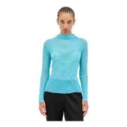 Chiffon Twist Longsleeve Top Issey Miyake , Blue , Dames