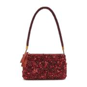 Handgeborduurde Tweed Schoudertas Maliparmi , Red , Dames