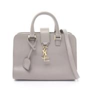 Pre-owned Leather handbags Yves Saint Laurent Vintage , Gray , Dames