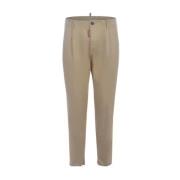 Beige Katoenen Broek Ss22 Dsquared2 , Beige , Heren