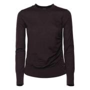 Bruine Wol Tricot Sweater Lange Mouw Pinko , Brown , Dames