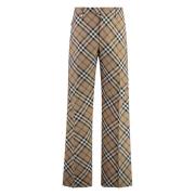 Check motief wollen blend broek Burberry , Beige , Heren