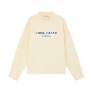 Oversized Cotton Fleece Turtleneck Sweater Stone Island , Yellow , Her...