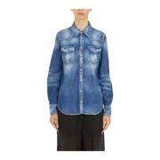 Denim Western Overhemd Dsquared2 , Blue , Dames