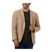 Beige Wol Stijlvolle Heren Blazer Hugo Boss , Beige , Heren