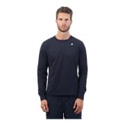 Blauwe Trui Slim Fit Lange Mouw K-Way , Blue , Heren