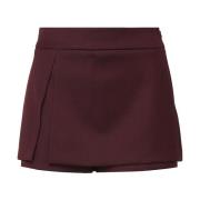 Bordeaux Rok Effect Zijrits Shorts Pinko , Red , Dames