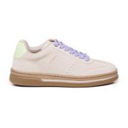 Beige Trainers Sneakers Borduursel Logo Veters Pinko , Beige , Dames