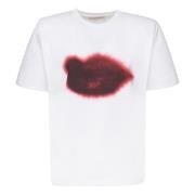 Lippen Print Katoenen T-shirt Stella McCartney , White , Dames