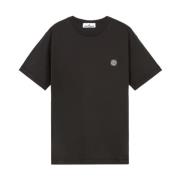 Korte Mouw Slim Fit T-shirt (Zwart) Stone Island , Black , Heren