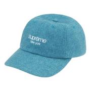 Gewaxte wol 6-panel Cyan Hoed Supreme , Blue , Unisex