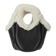 Shearling Mini Bucket Swipe Tas Coperni , Black , Dames