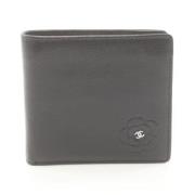 Pre-owned Leather wallets Chanel Vintage , Black , Dames