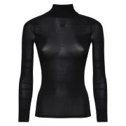 Zwarte Turtleneck Top Lange Mouwen Courrèges , Black , Dames