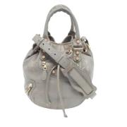 Pre-owned Leather handbags Balenciaga Vintage , Gray , Dames