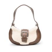 Bruin Crème Leren Handtas Osoi , Brown , Dames