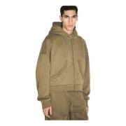 Gewassen Afwerking Rits Hoodie Entire Studios , Green , Heren