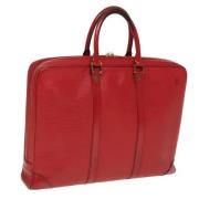 Pre-owned Leather briefcases Louis Vuitton Vintage , Red , Dames