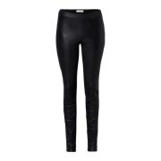 Stijlvolle Leren Broek Roche Wakakuu Icons , Black , Dames