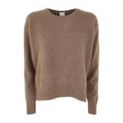 Camel Crew Neck Sweater with Side Slits C.T.plage , Brown , Dames