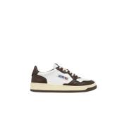 Bicolor Leren Sneakers Wit Kastanje Autry , White , Heren