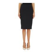 Crepe Rits Rok Elisabetta Franchi , Black , Dames