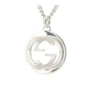 Pre-owned Metal necklaces Gucci Vintage , Gray , Dames