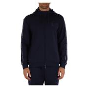 Hoodie met rits in viscosemix Emporio Armani EA7 , Blue , Heren