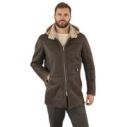 Bruine Shearling Hooded Jas Eco-Vriendelijk La Canadienne , Brown , He...