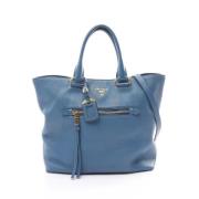 Pre-owned Leather prada-bags Prada Vintage , Blue , Dames