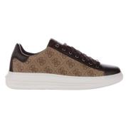 Stijlvolle Beige Bruine Sneakers voor Mannen Guess , Brown , Heren