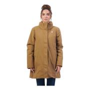 Bruine Driekwart Lengte Damesjas Marla K-Way , Brown , Dames