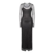 Zwarte Strass Jurk Max Mara , Black , Dames