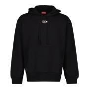 Zwarte hoodie herfst-winter 2024 mannen Diesel , Black , Heren