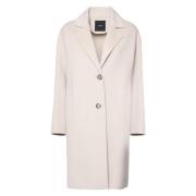 Witte Stoffen Jas Twee Knoopsluiting Pinko , Beige , Dames