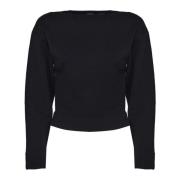 Zwart Tricot Boothals Trui Pinko , Black , Dames