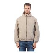 Trendy Beige Lichtgewicht Hooded Jas Armani Exchange , Beige , Heren