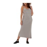 Rich Dress Midi Jurk Taupe Just Dames , Gray , Dames