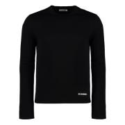 Lange mouwen T-shirt met ritsdetail Jil Sander , Black , Heren