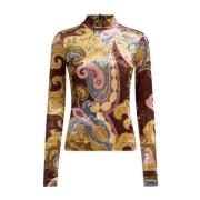 Chenille Texture Paisley Print Top Etro , Multicolor , Dames