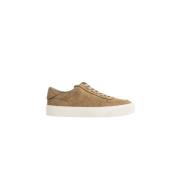 Klassieke lichtbruine nubuck leren sneakers Moncler , Beige , Heren