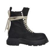 Zwarte Leren Army Tractor Laarzen Rick Owens , Black , Heren