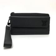 Pre-owned Leather wallets Louis Vuitton Vintage , Black , Heren