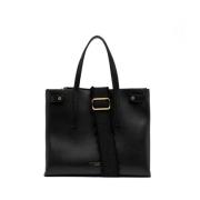 Tijdloze Zwarte Leren Tas Gianni Chiarini , Black , Dames