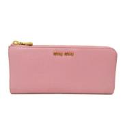 Pre-owned Leather wallets Miu Miu Pre-owned , Pink , Dames