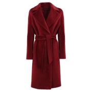 Gebonden Alpaca Wol Jas Rood Max Mara Studio , Red , Dames